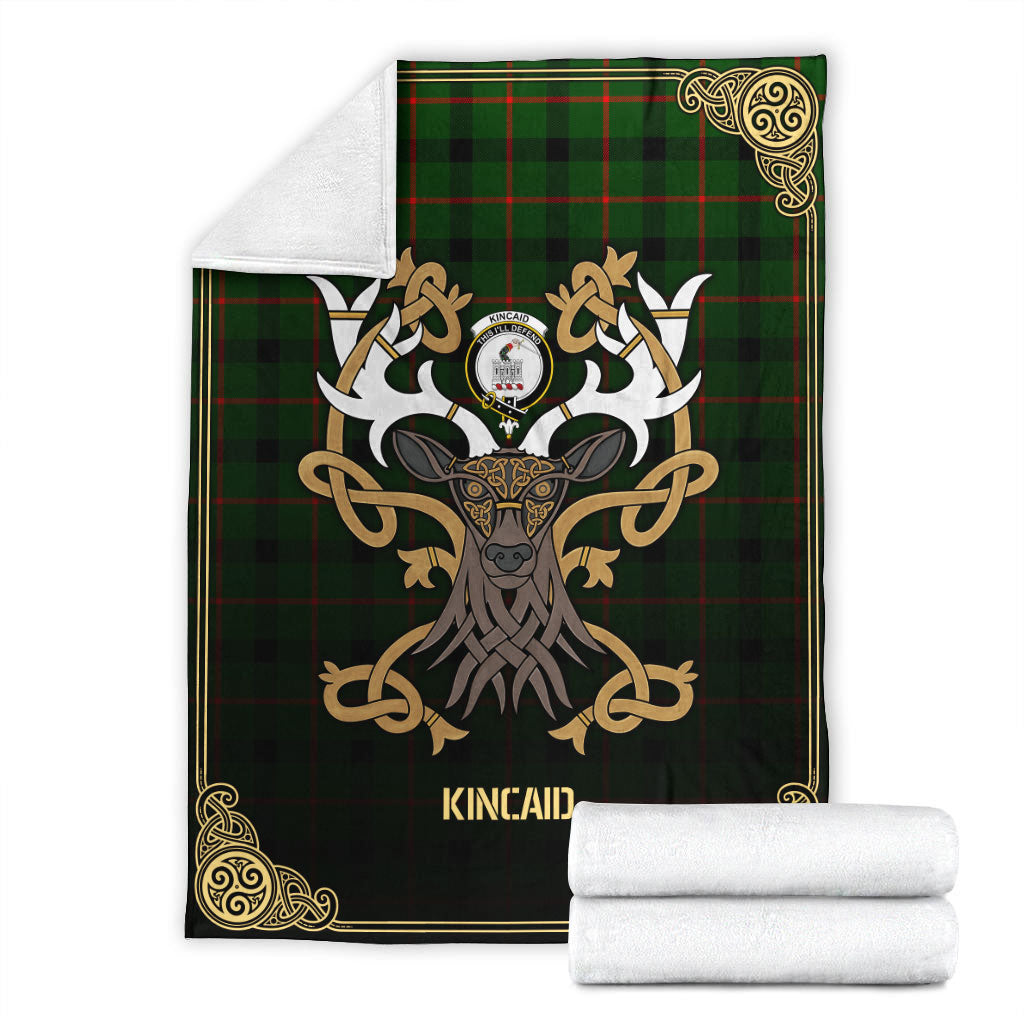 Kincaid Tartan Crest Premium Blanket - Celtic Stag style