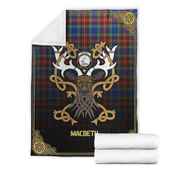 MacBeth Modern Tartan Crest Premium Blanket - Celtic Stag style