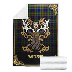 Whiteford Tartan Crest Premium Blanket - Celtic Stag style