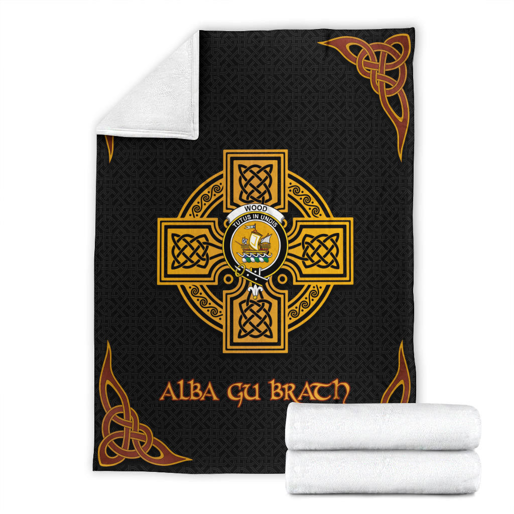 Wood Crest Premium Blanket - Black Celtic Cross Style