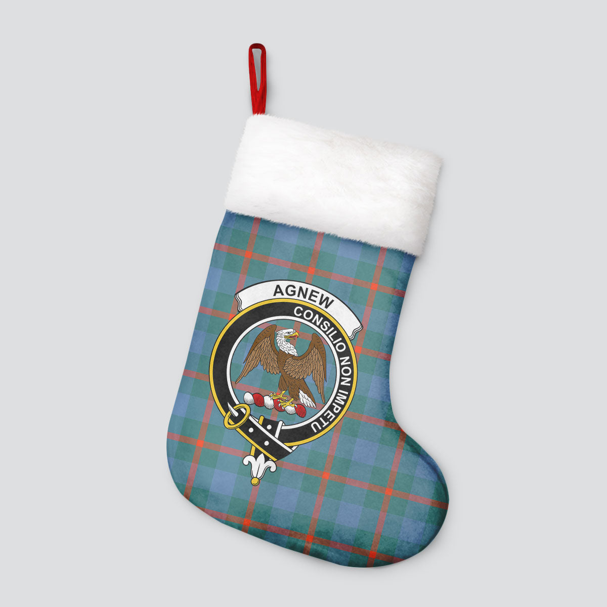 Agnew Ancient Tartan Crest Christmas Stocking