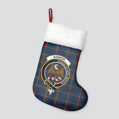 Agnew Modern Tartan Crest Christmas Stocking