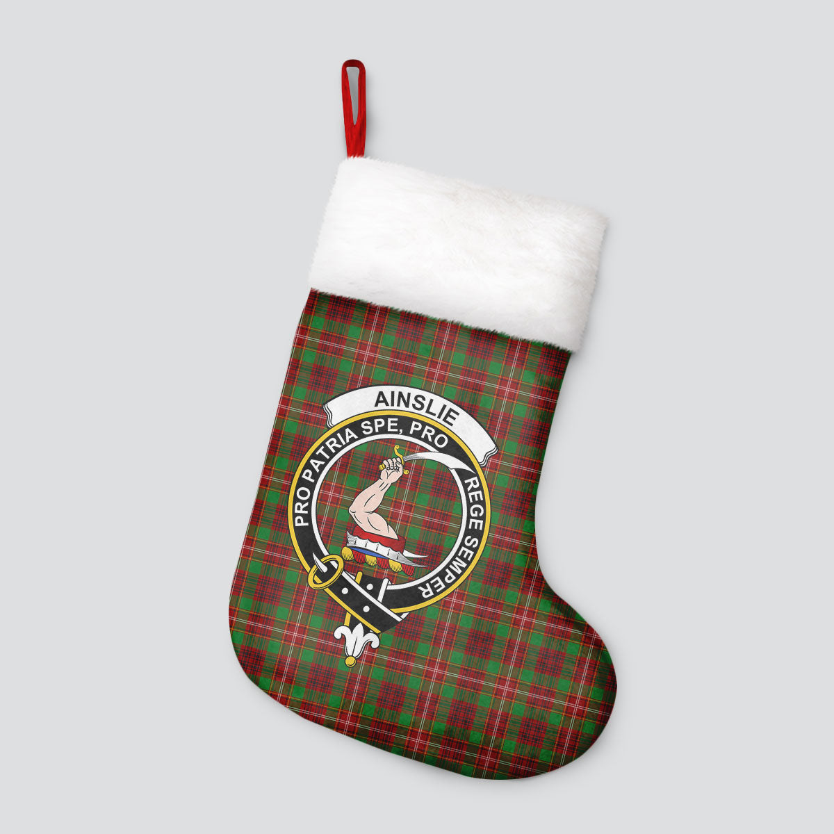 Ainslie Tartan Crest Christmas Stocking