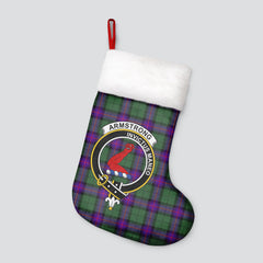 Armstrong Modern Tartan Crest Christmas Stocking