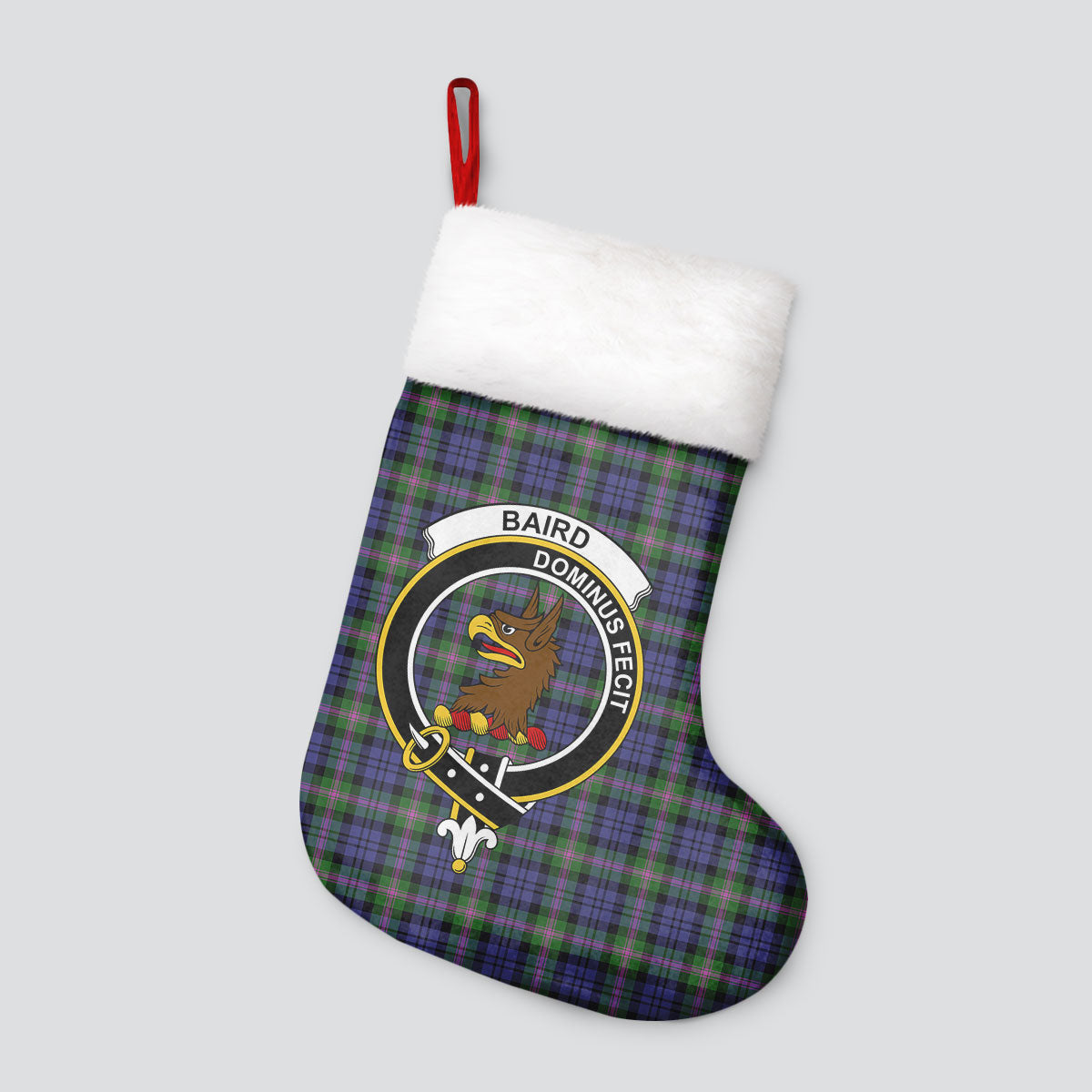 Baird Modern Tartan Crest Christmas Stocking