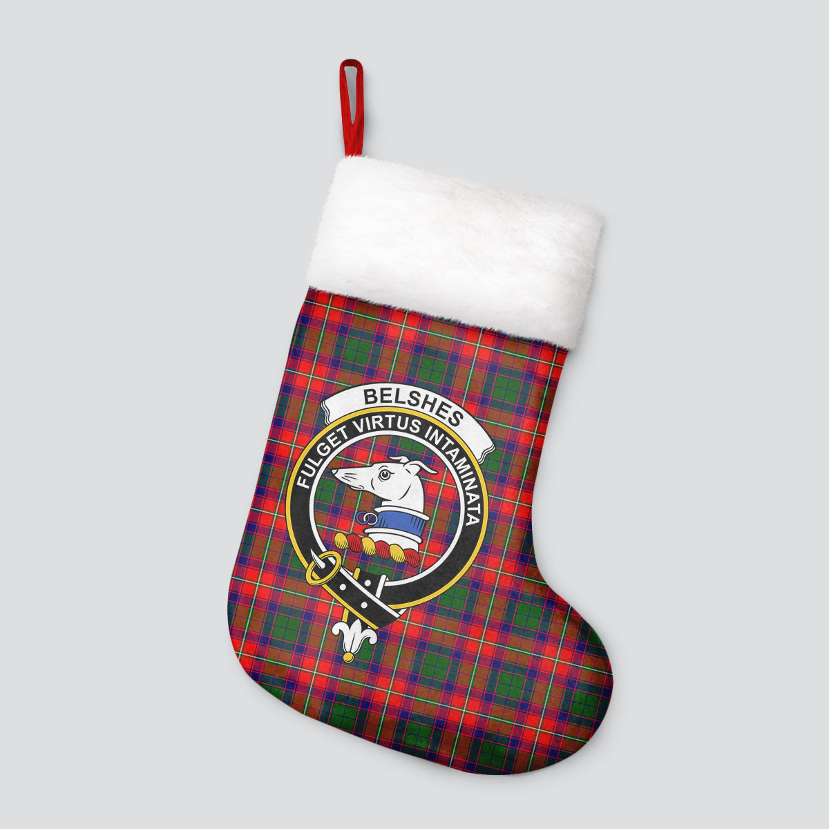 Belshes Tartan Crest Christmas Stocking