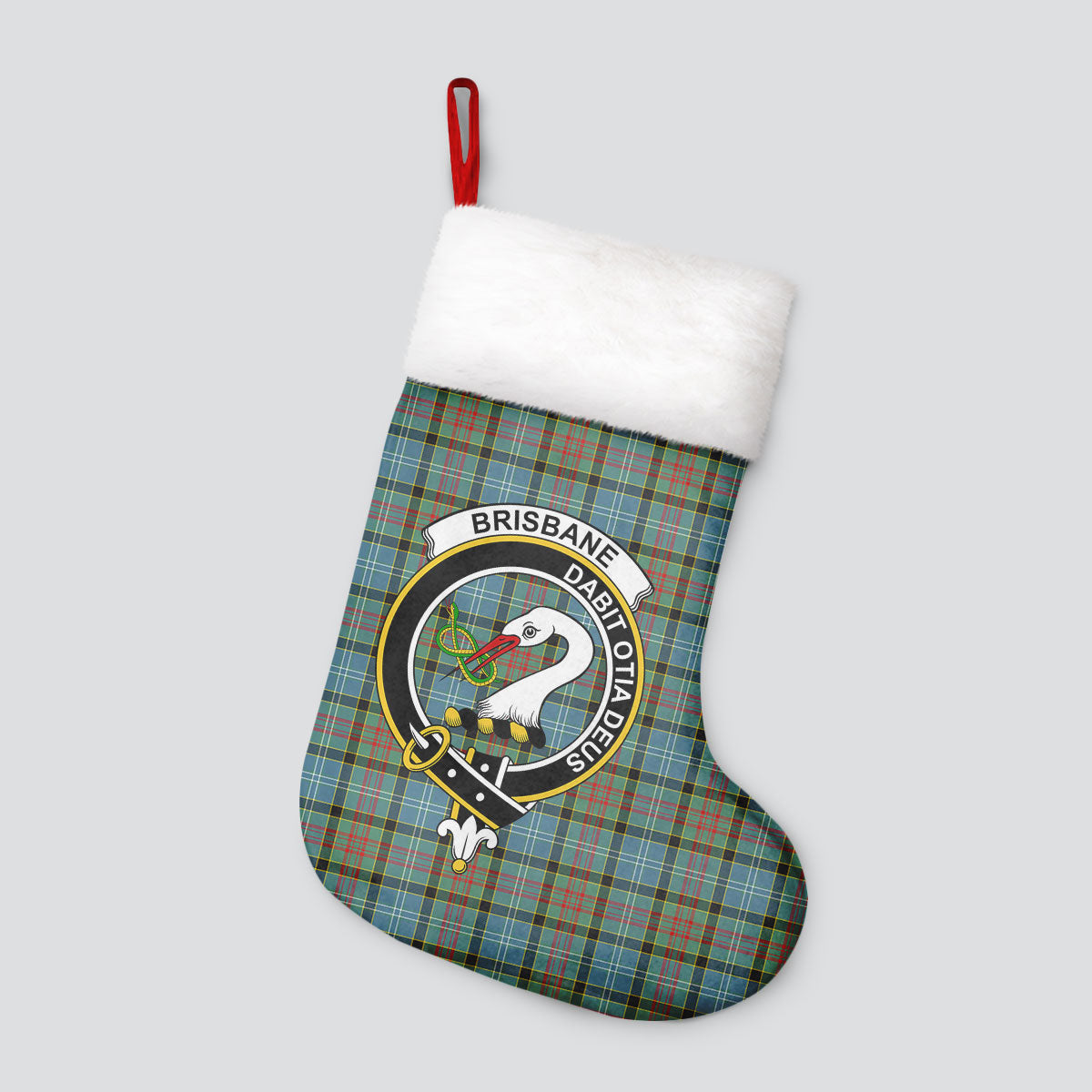 Brisbane Tartan Crest Christmas Stocking