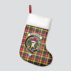 Buchanan Modern Tartan Crest Christmas Stocking