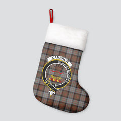 Cameron of Erracht Weathered Tartan Crest Christmas Stocking