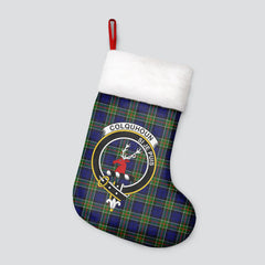 Colquhoun Modern Tartan Crest Christmas Stocking