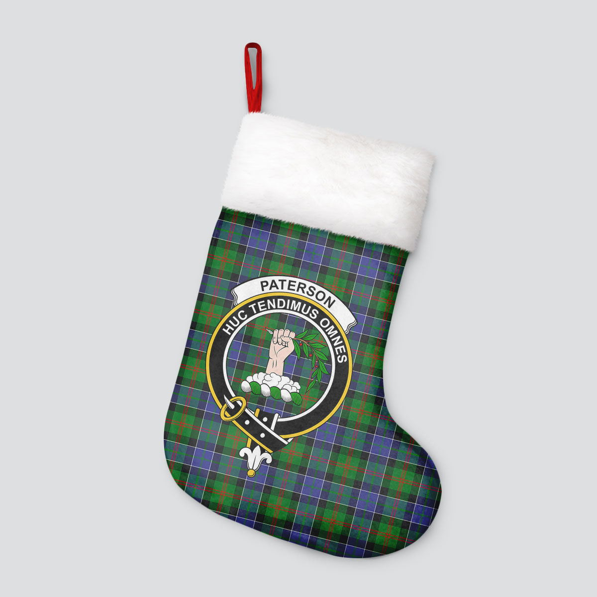 Paterson Tartan Crest Christmas Stocking