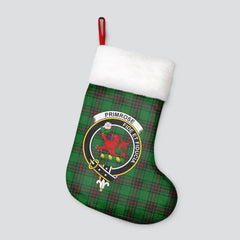 Primrose Tartan Crest Christmas Stocking