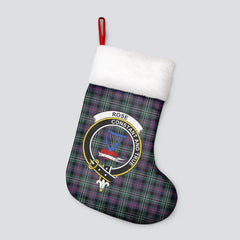 Rose Hunting Modern Tartan Crest Christmas Stocking