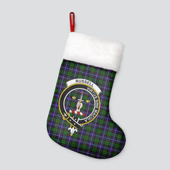 Russell Modern Tartan Crest Christmas Stocking