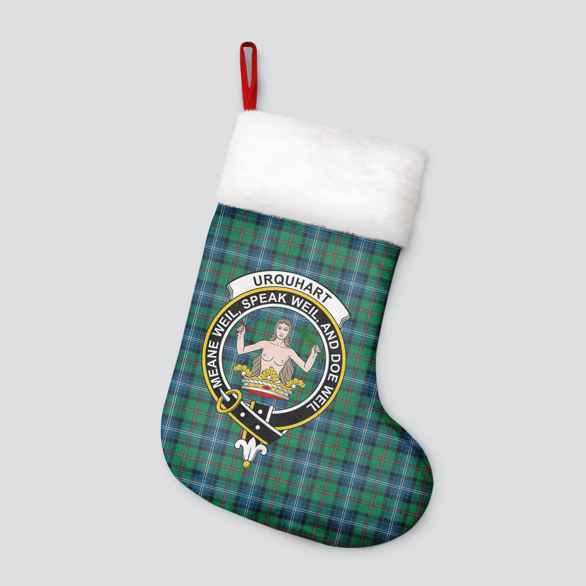 Urquhart Ancient Tartan Crest Christmas Stocking