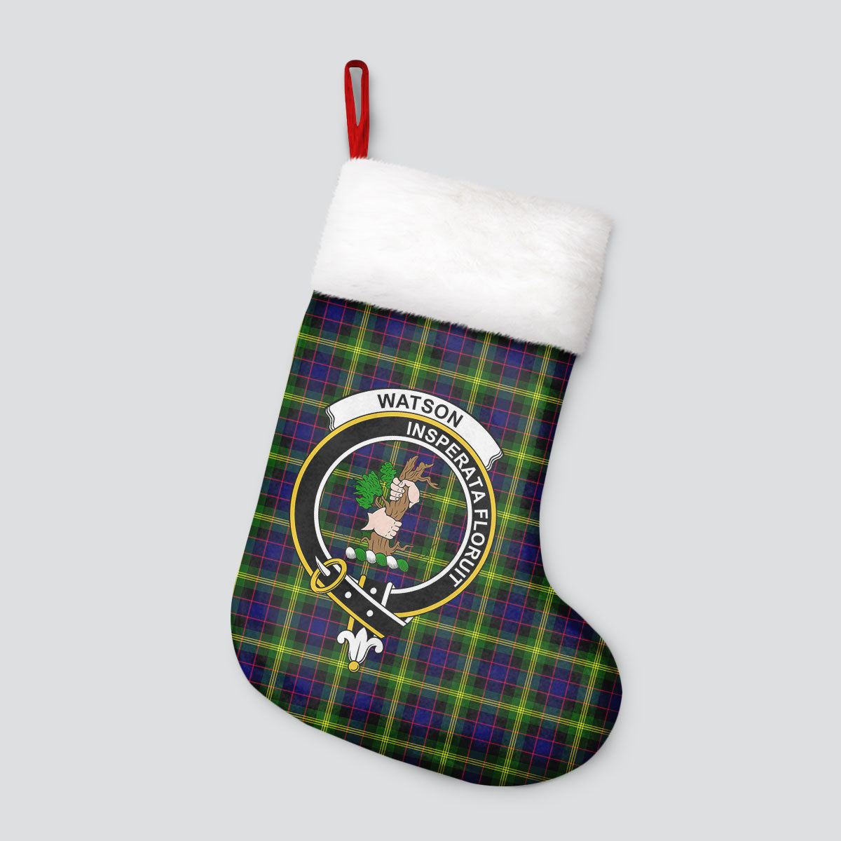 Watson Modern Tartan Crest Christmas Stocking