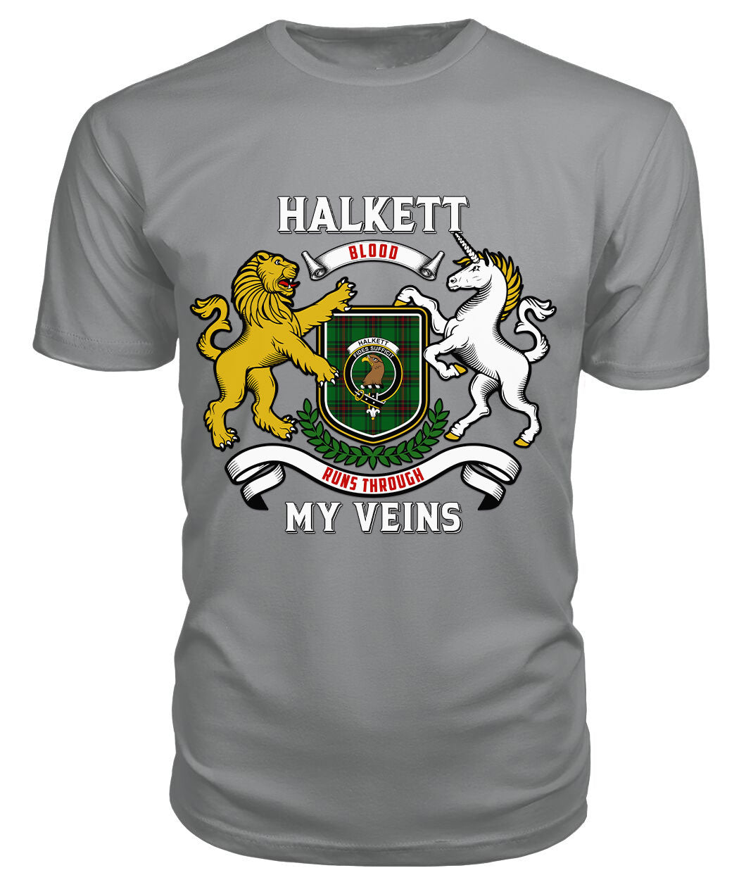 Halkett Tartan Crest 2D T-shirt - Blood Runs Through My Veins Style