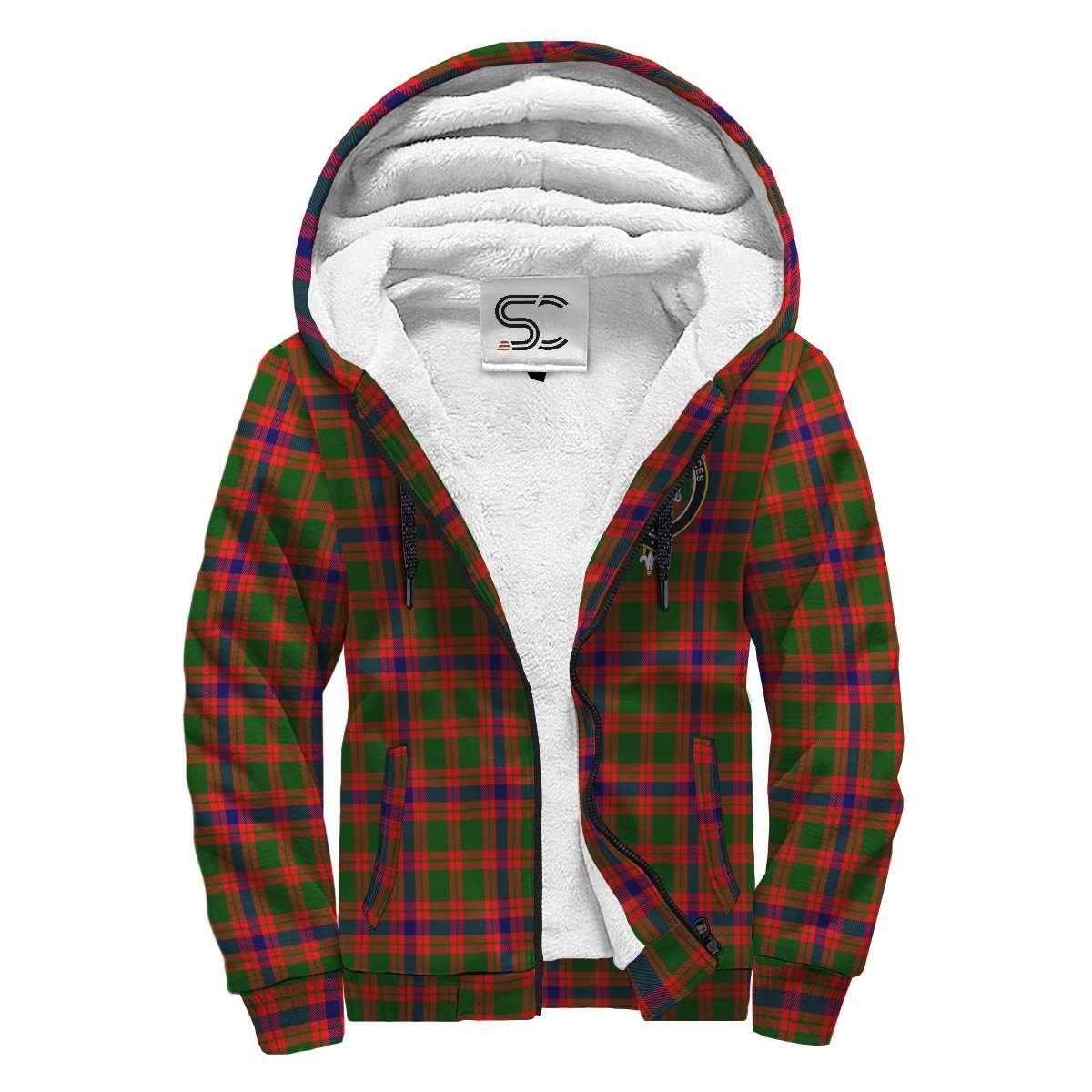 Skene Modern Tartan Crest Sherpa Hoodie