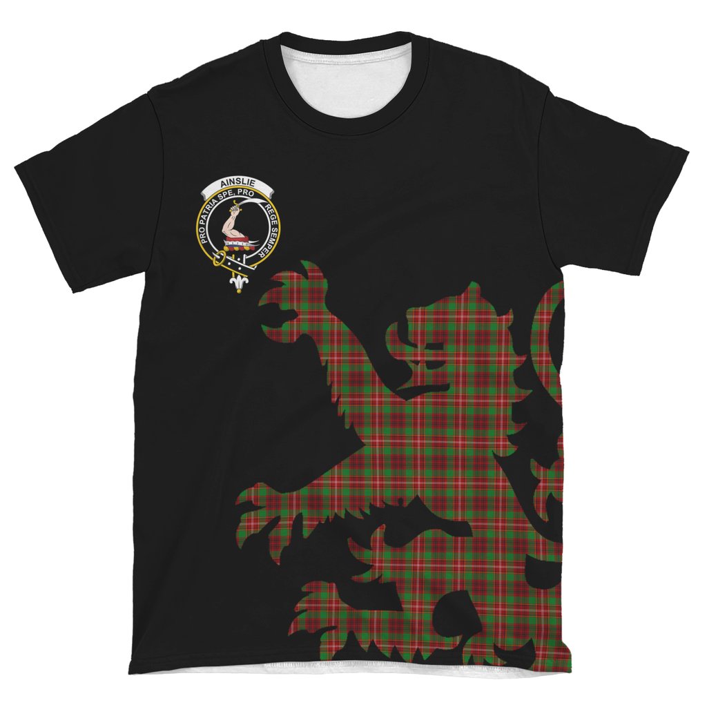 Ainslie Family Tartan Crest Lion Style T-shirt