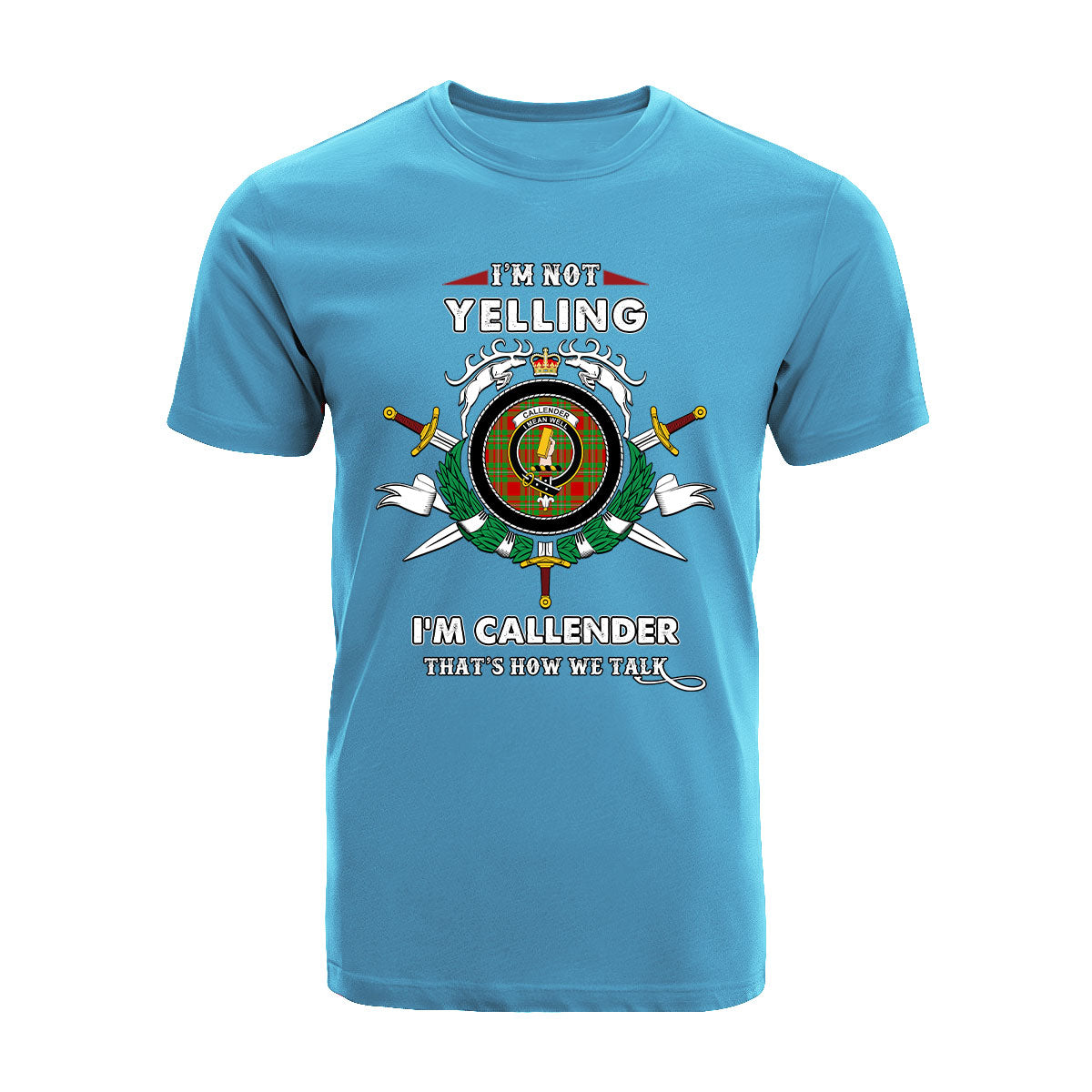 Callender Tartan Crest T-shirt - I'm not yelling style