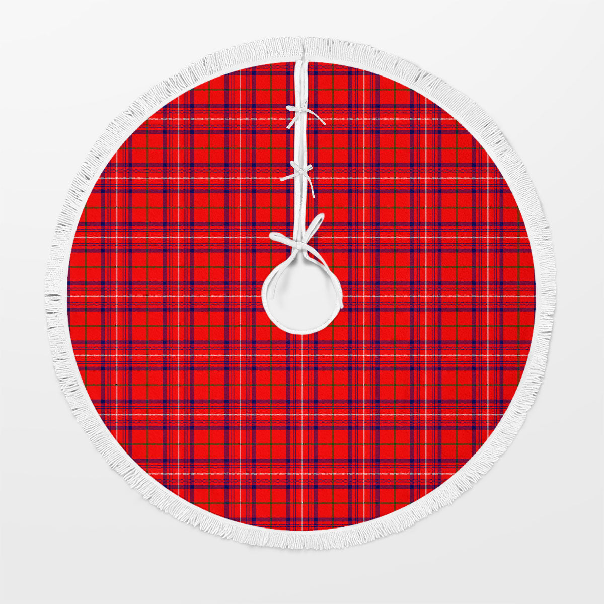 Rose Modern Tartan Christmas Tree Skirt