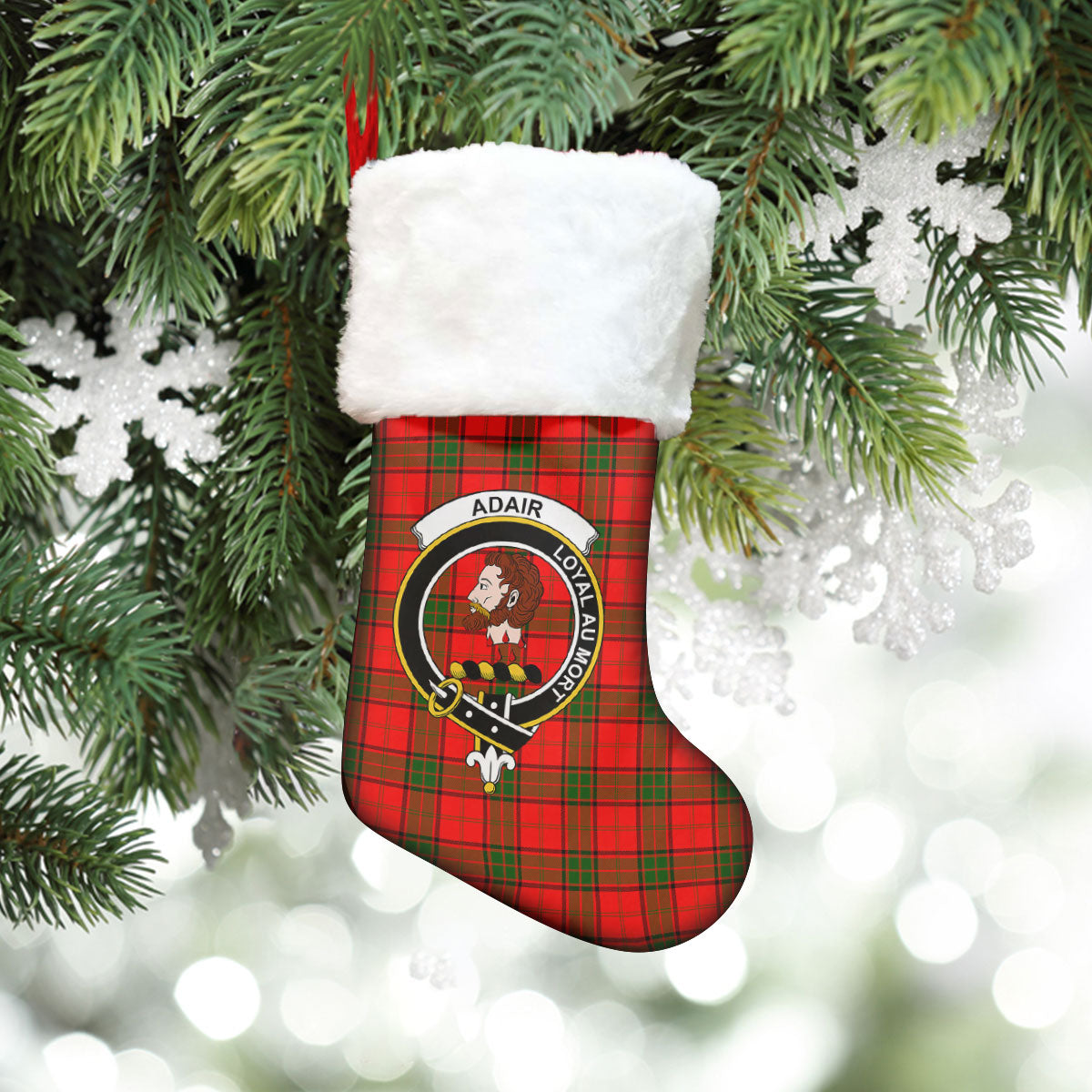 Adair Modern Tartan Crest Christmas Stocking