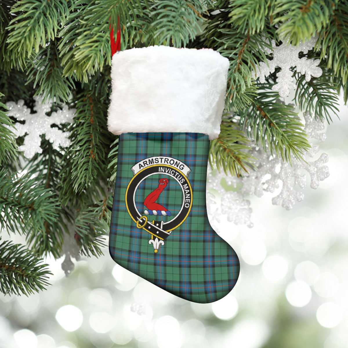 Armstrong Ancient Tartan Crest Christmas Stocking