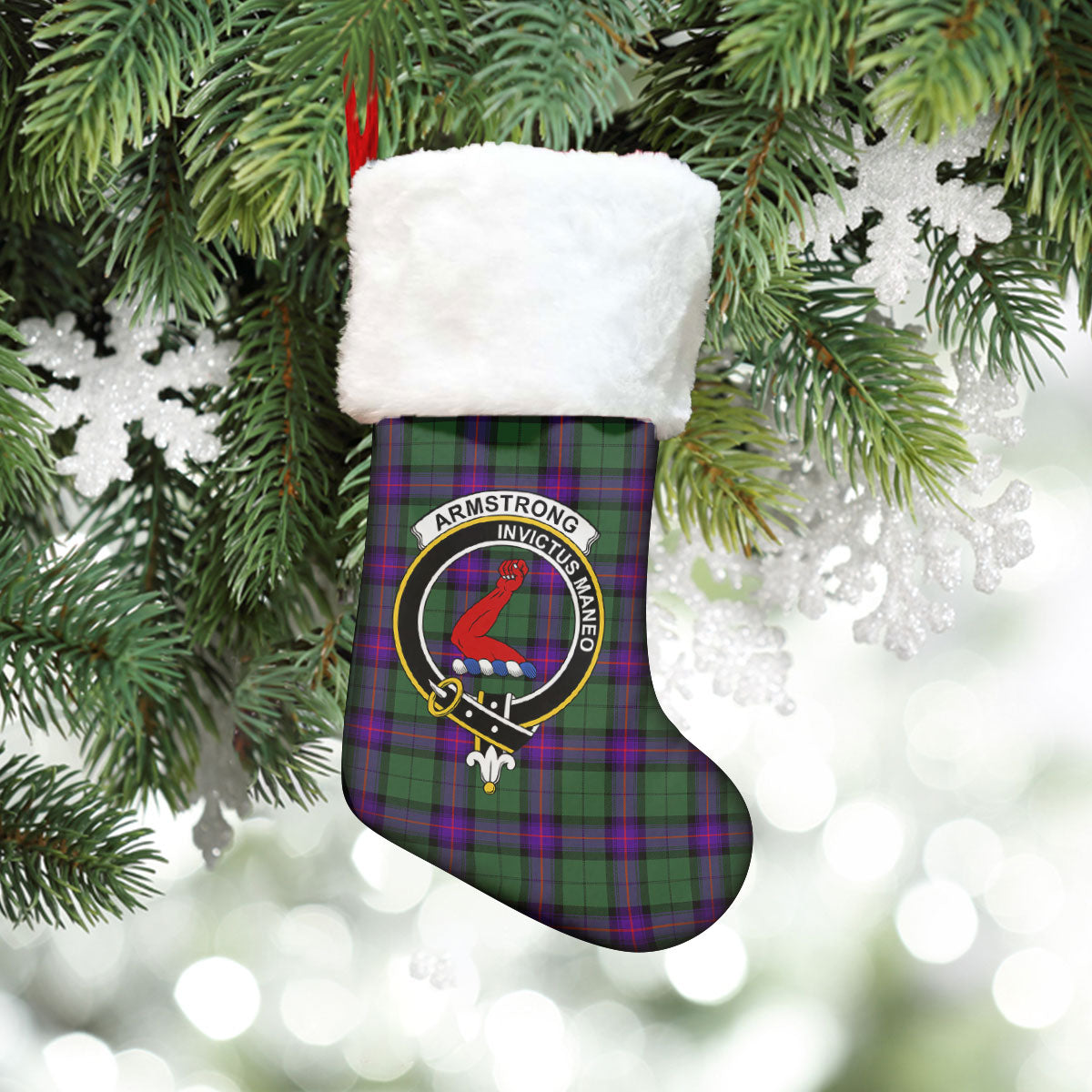 Armstrong Modern Tartan Crest Christmas Stocking