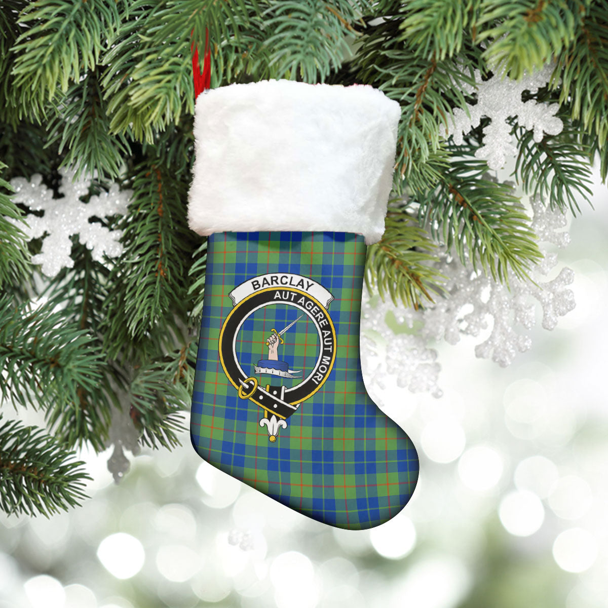 Barclay Hunting Ancient Tartan Crest Christmas Stocking