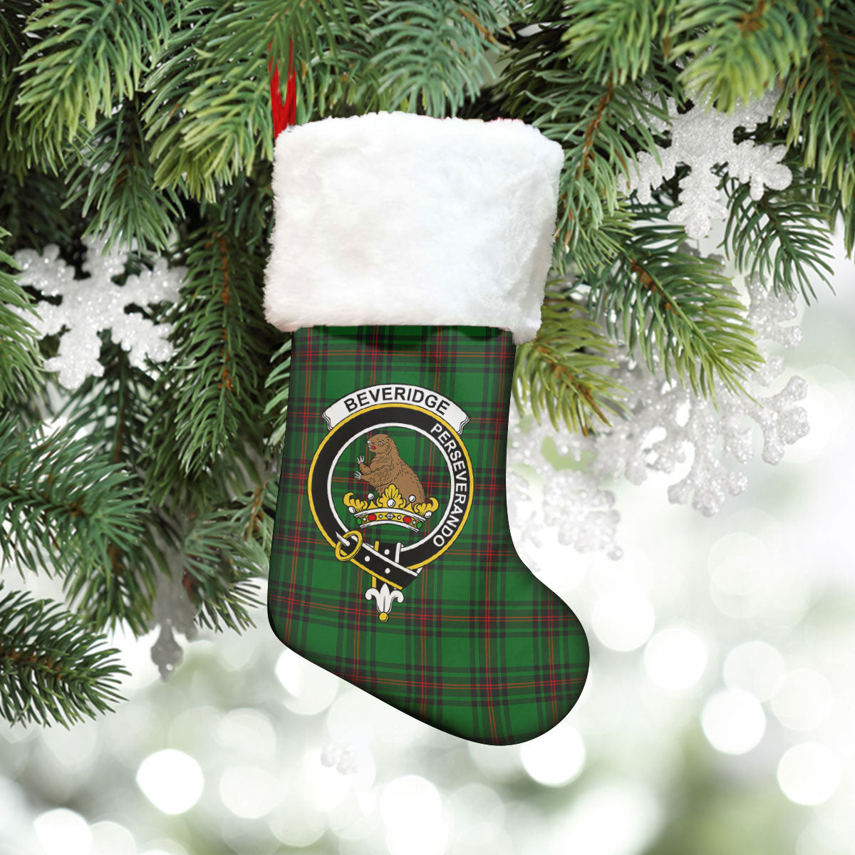 Beveridge Tartan Crest Christmas Stocking