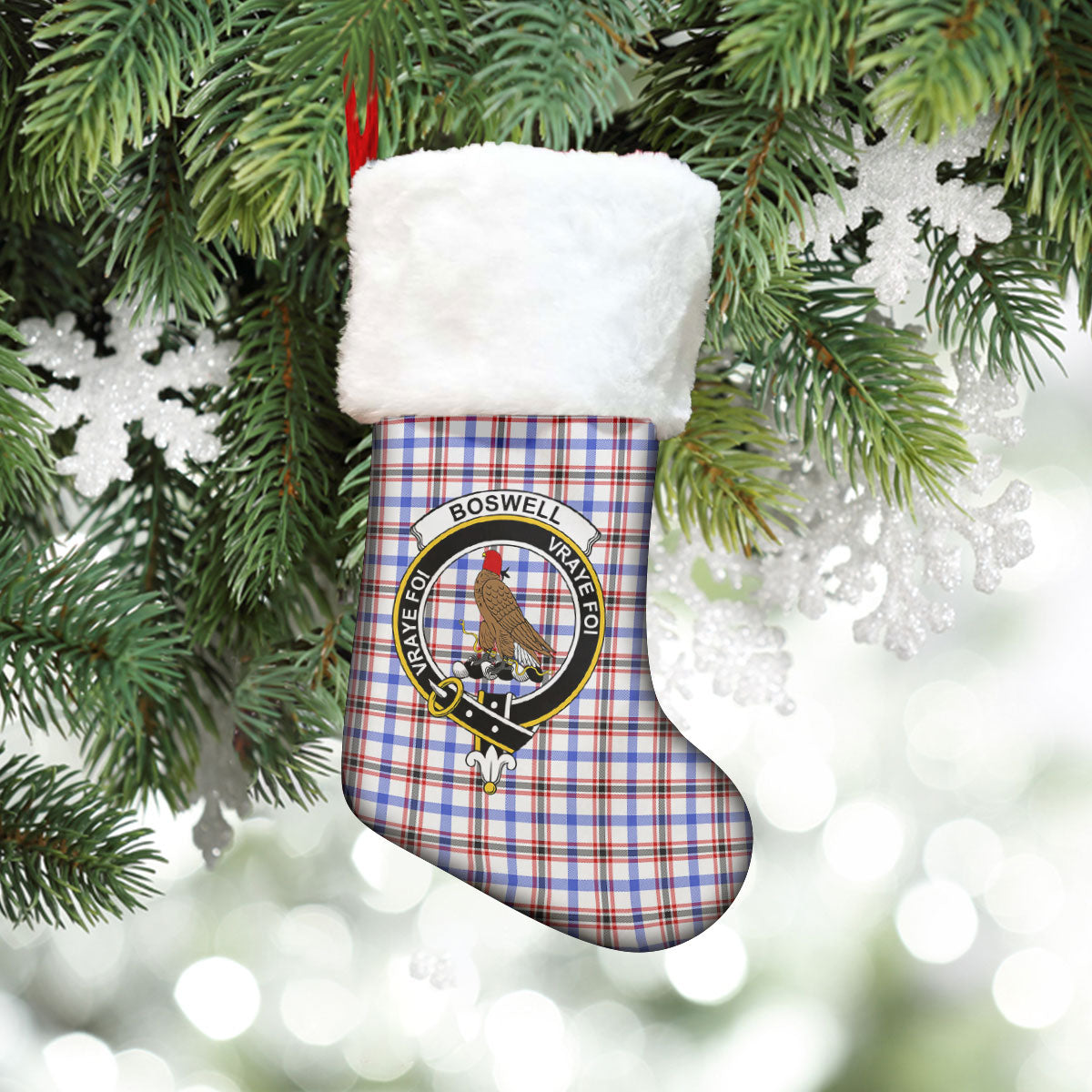 Boswell Modern Tartan Crest Christmas Stocking