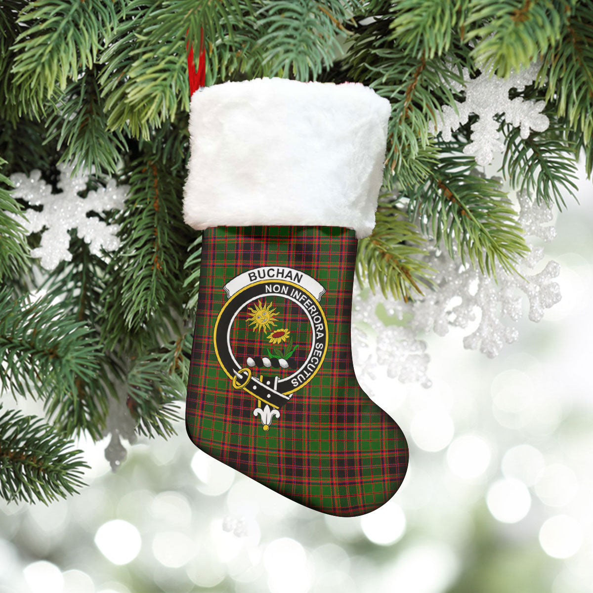 Buchan Modern Tartan Crest Christmas Stocking