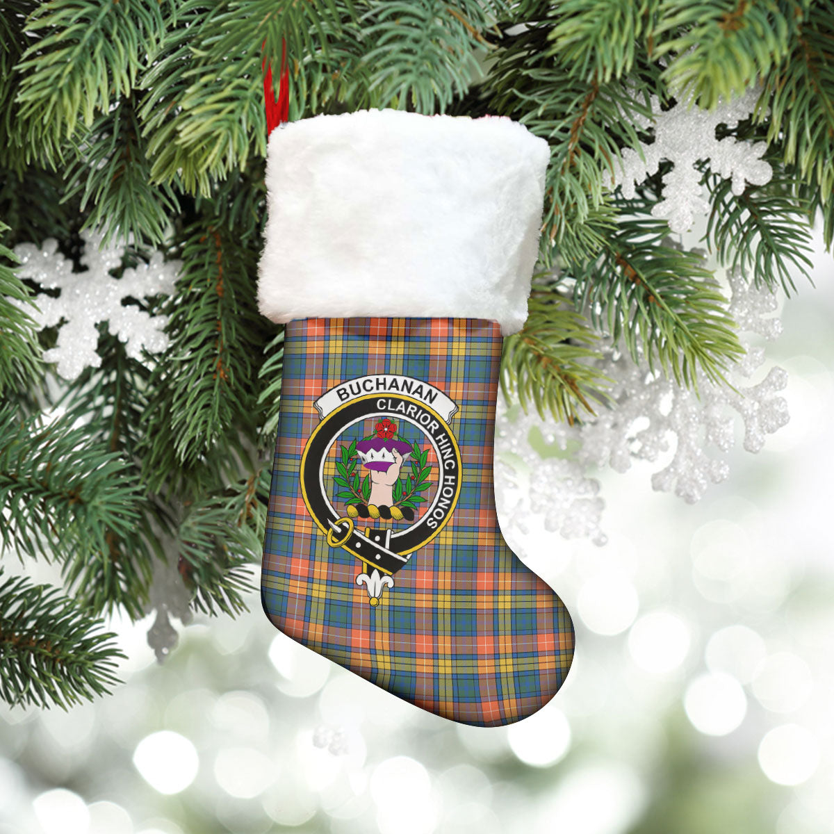 Buchanan Ancient Tartan Crest Christmas Stocking