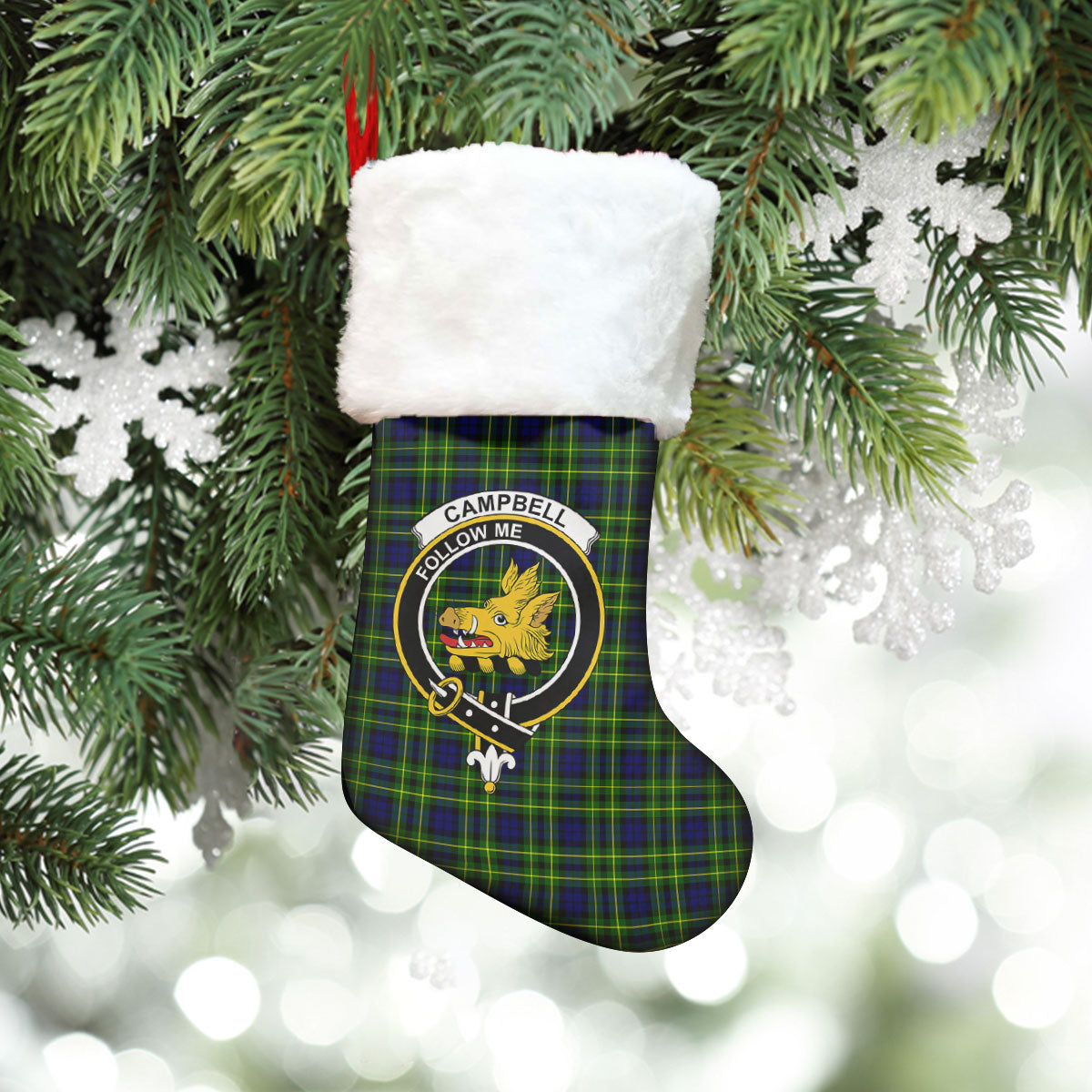 Campbell of Breadalbane Modern Tartan Crest Christmas Stocking