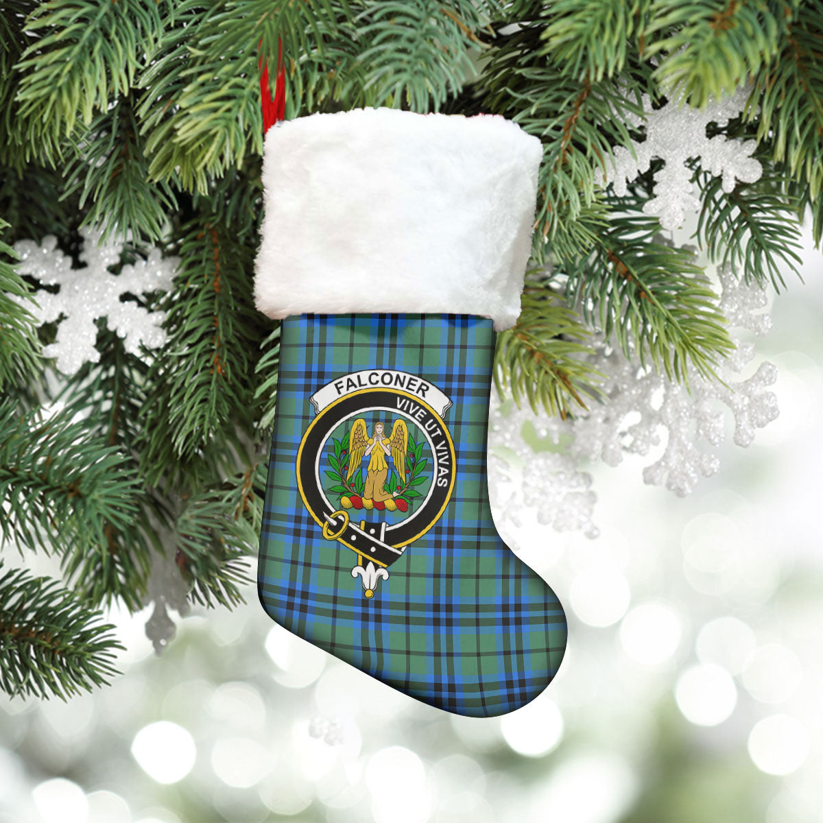 Falconer Tartan Crest Christmas Stocking