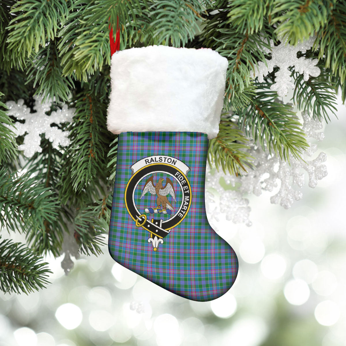 Ralston Tartan Crest Christmas Stocking