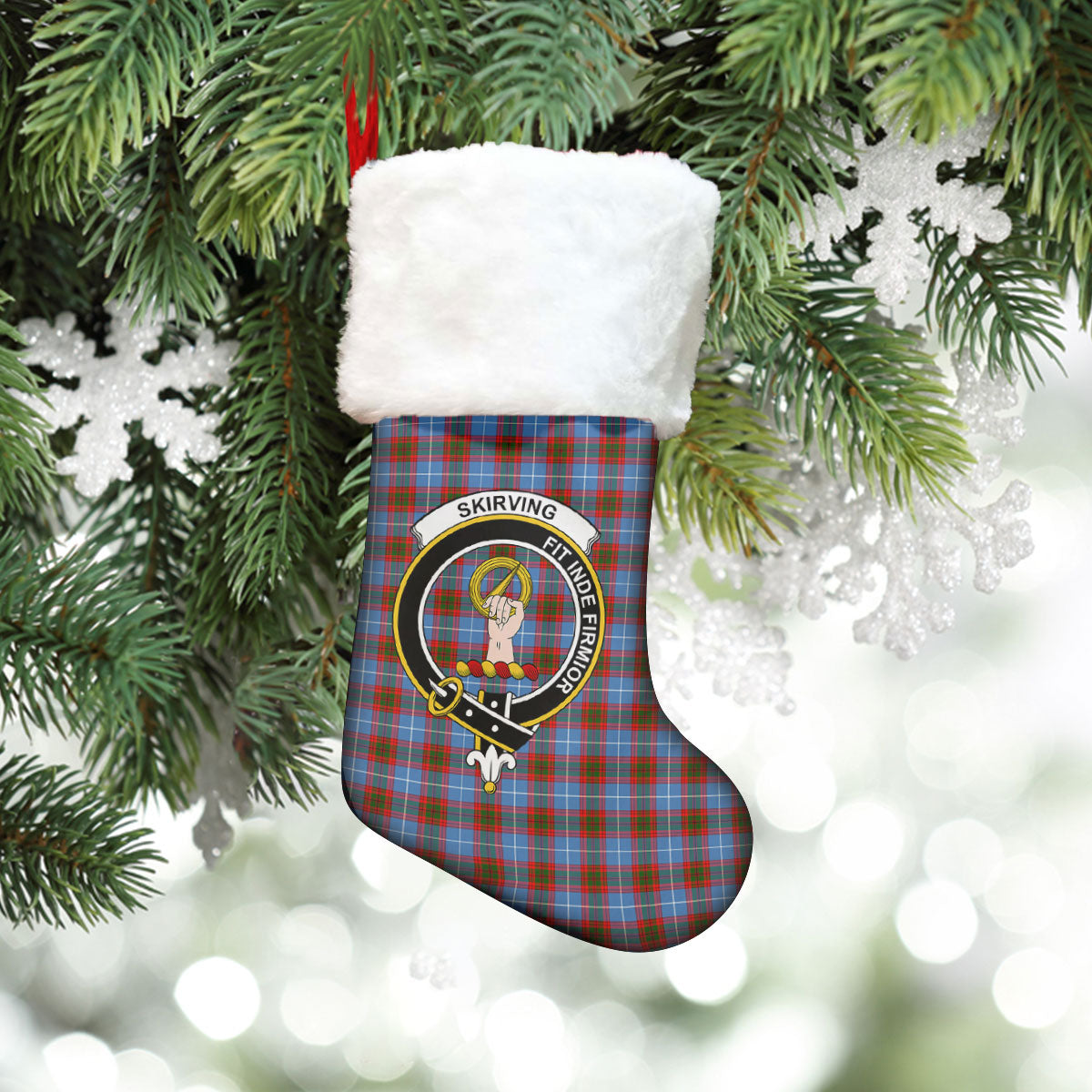 Skirving Tartan Crest Christmas Stocking