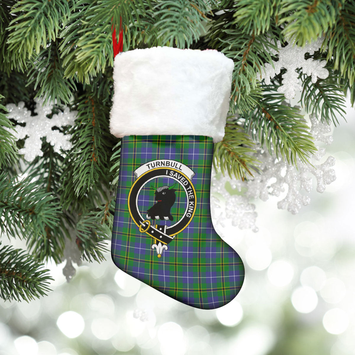 Turnbull Hunting Tartan Crest Christmas Stocking