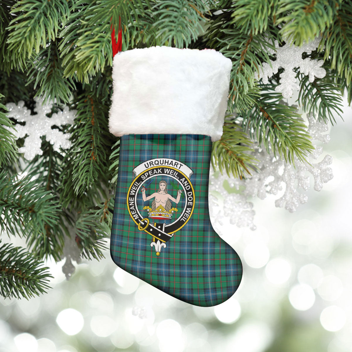 Urquhart Ancient Tartan Crest Christmas Stocking