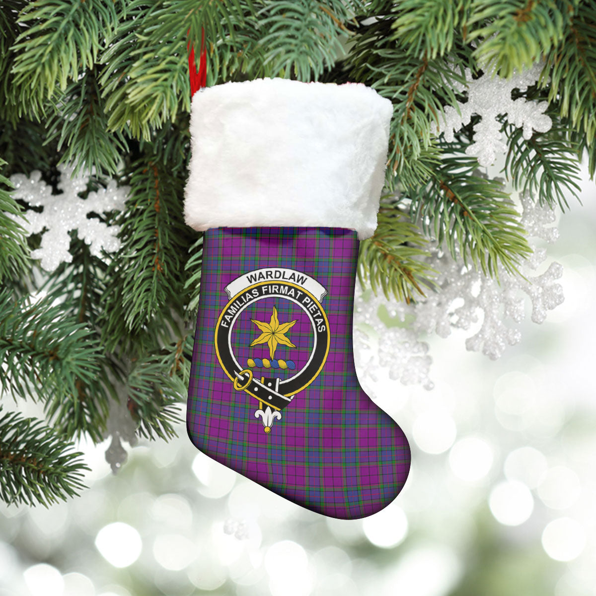 Wardlaw Modern Tartan Crest Christmas Stocking