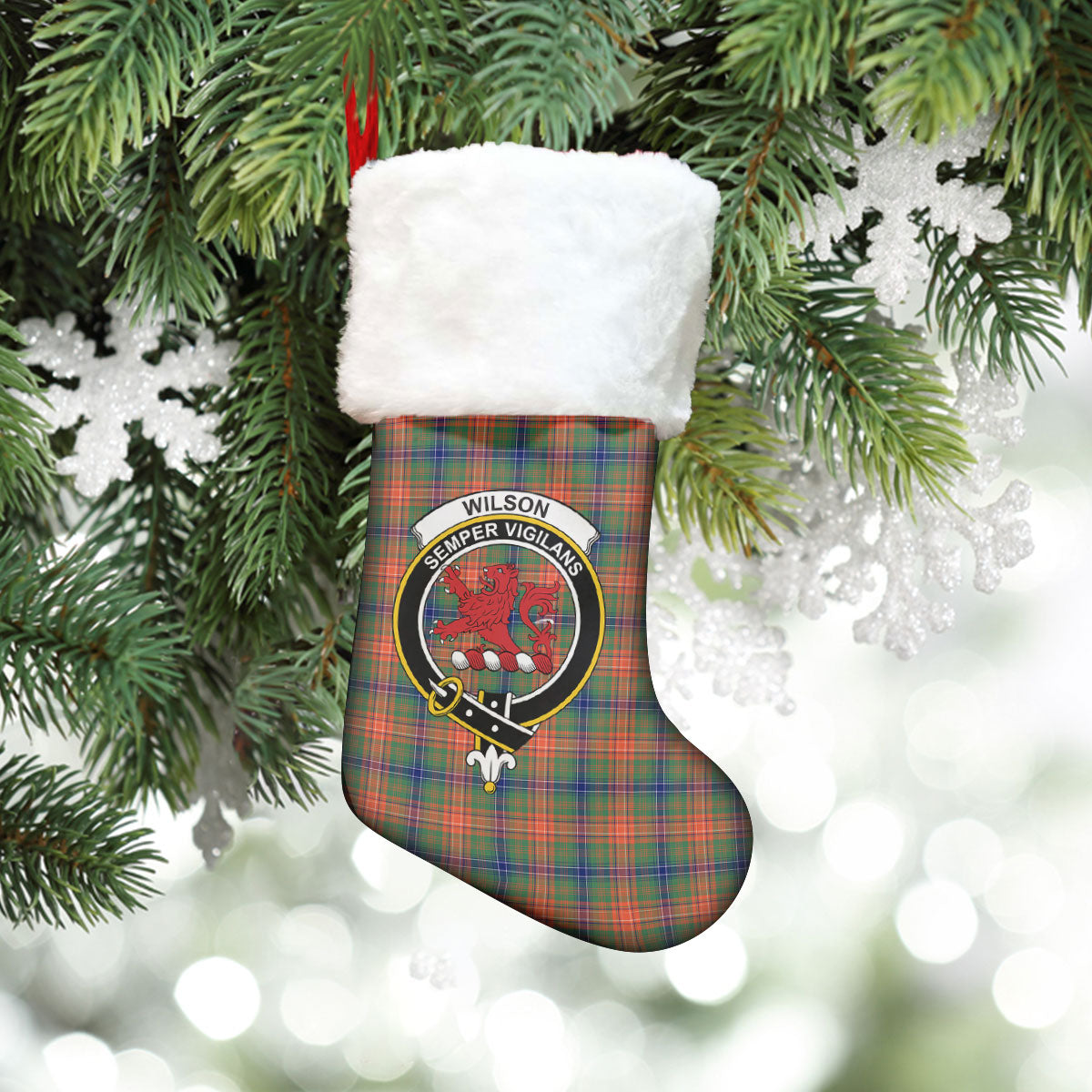 Wilson Ancient Tartan Crest Christmas Stocking