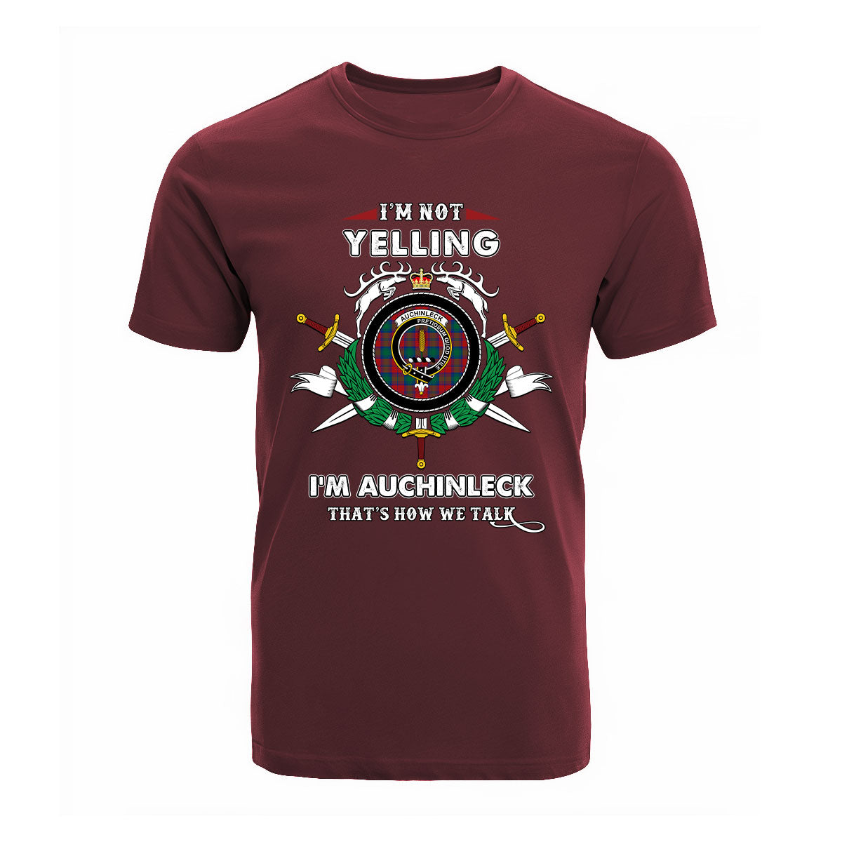 Auchinleck Tartan Crest T-shirt - I'm not yelling style