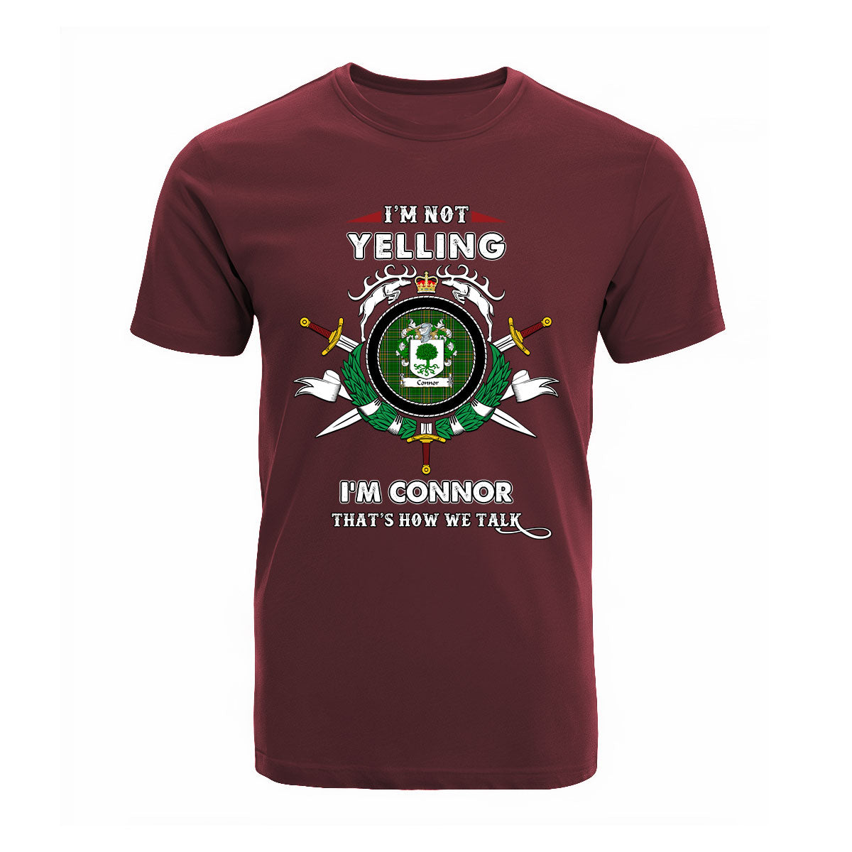 Connor Tartan Crest T-shirt - I'm not yelling style