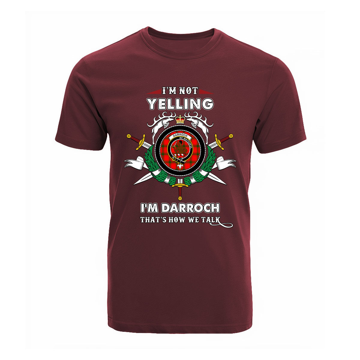 Darroch Tartan Crest T-shirt - I'm not yelling style