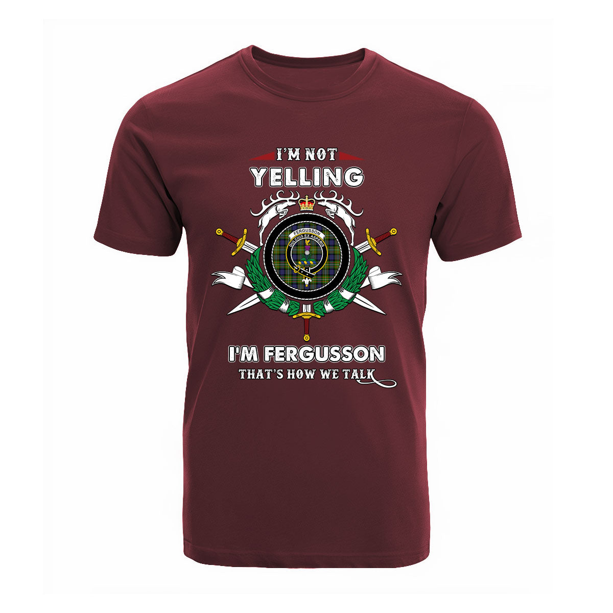 Fergusson Tartan Crest T-shirt - I'm not yelling style