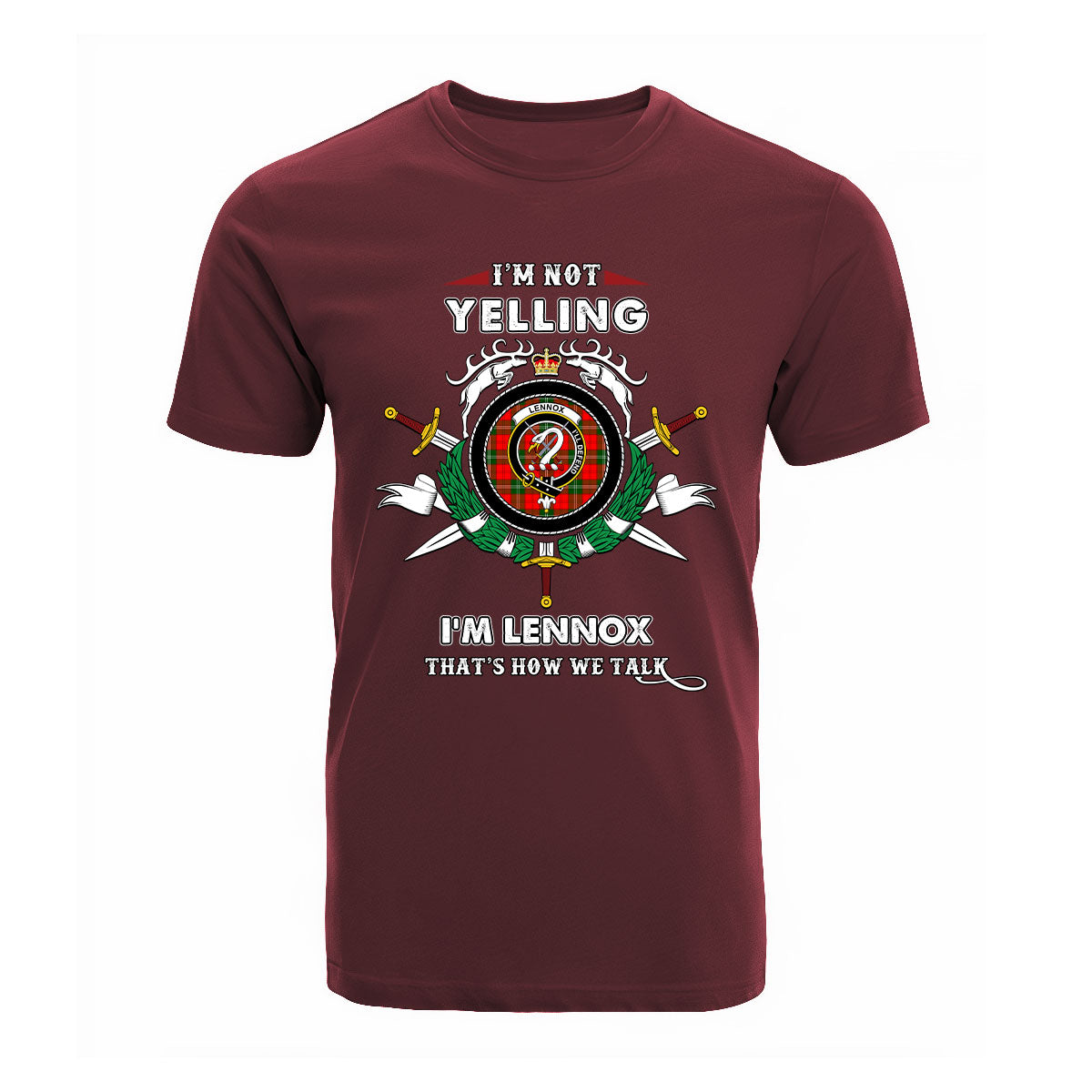 Lennox Tartan Crest T-shirt - I'm not yelling style