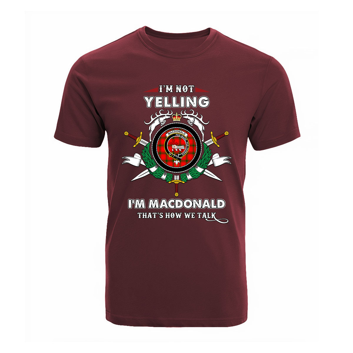 MacDonald Of Sleat Tartan Crest T-shirt - I'm not yelling style