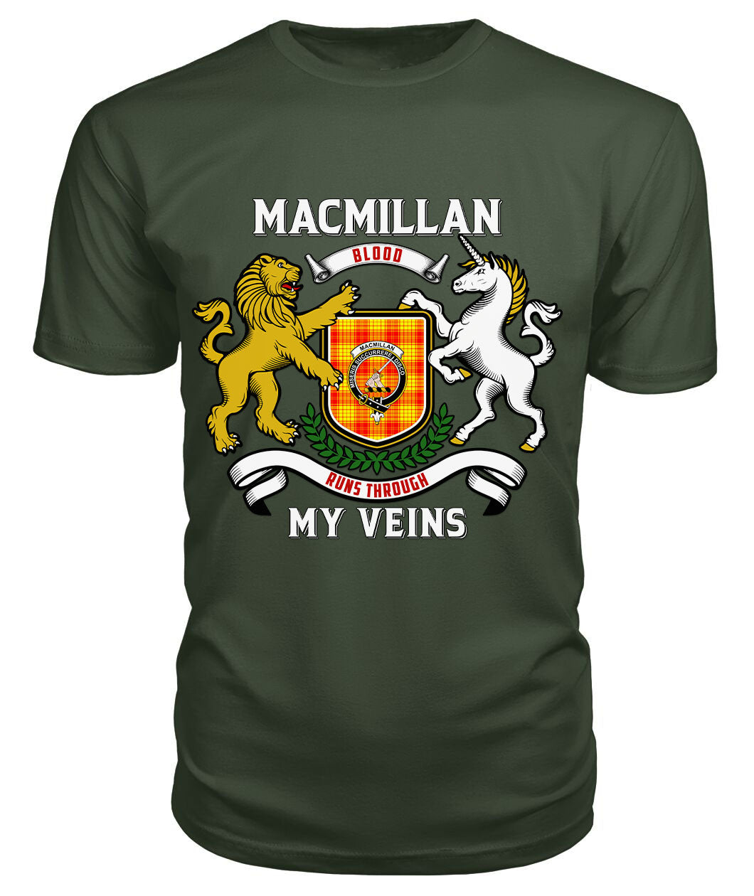 MacMillan Tartan Crest 2D T-shirt - Blood Runs Through My Veins Style