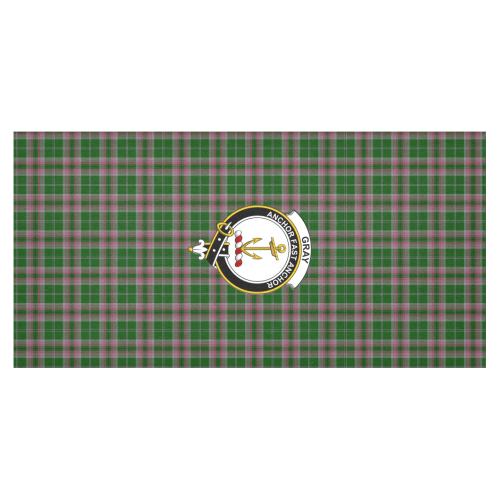 Gray Hunting Tartan Crest Tablecloth