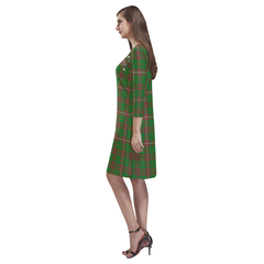 MacKinnon Hunting Modern Tartan Dress - Round Neck Dress Clan Badge